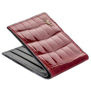 Elegant Alligator Leather Wallet – Giftable Lacquer Red Color